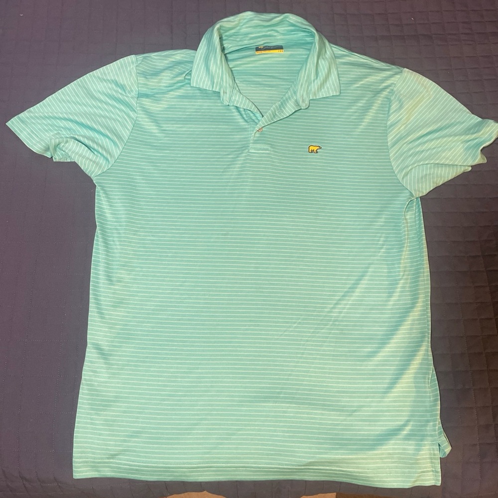 Men's Jack Nicklaus Teal Striped Polo Shirt